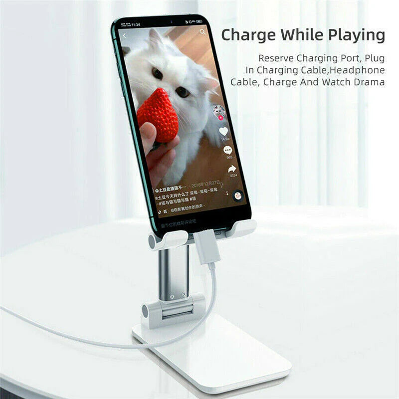 **Versatile Adjustable Stand for Phones and Tablets - Ideal for All!**