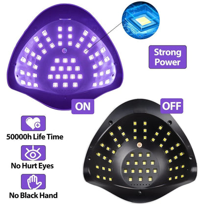 "Quick-Dry 220W LED Nail Lamp: Salon-Quality Gel Curing at Home!"