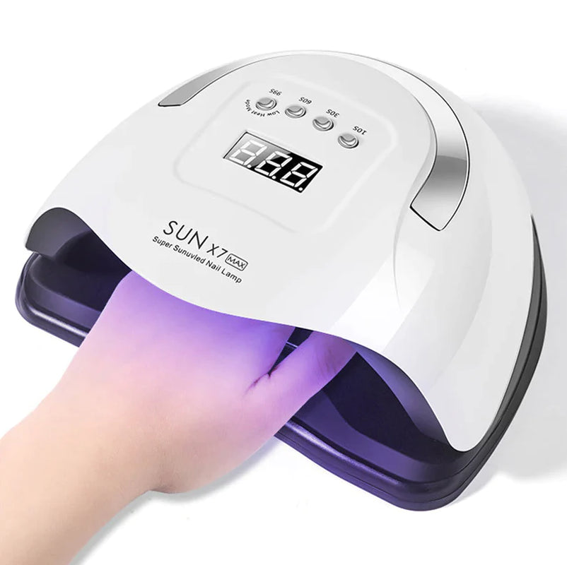 "Quick-Dry 220W LED Nail Lamp: Salon-Quality Gel Curing at Home!"