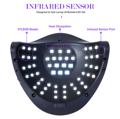 "Quick-Dry 220W LED Nail Lamp: Salon-Quality Gel Curing at Home!"