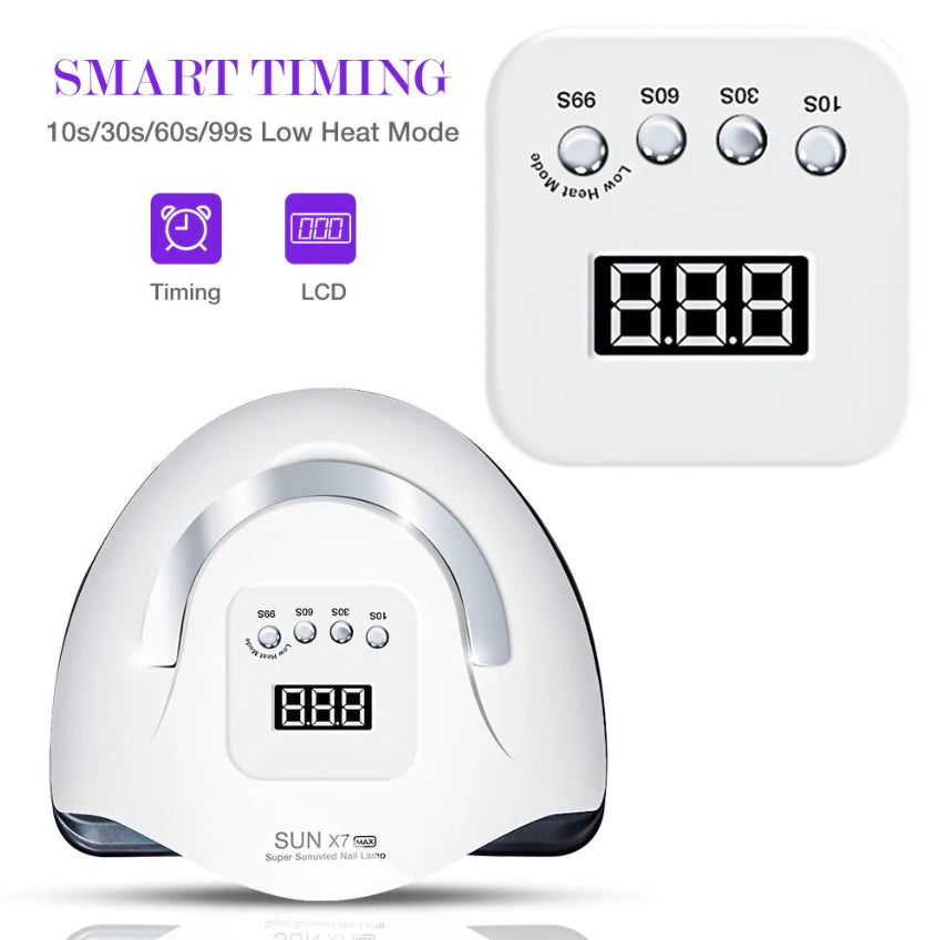 "Quick-Dry 220W LED Nail Lamp: Salon-Quality Gel Curing at Home!"