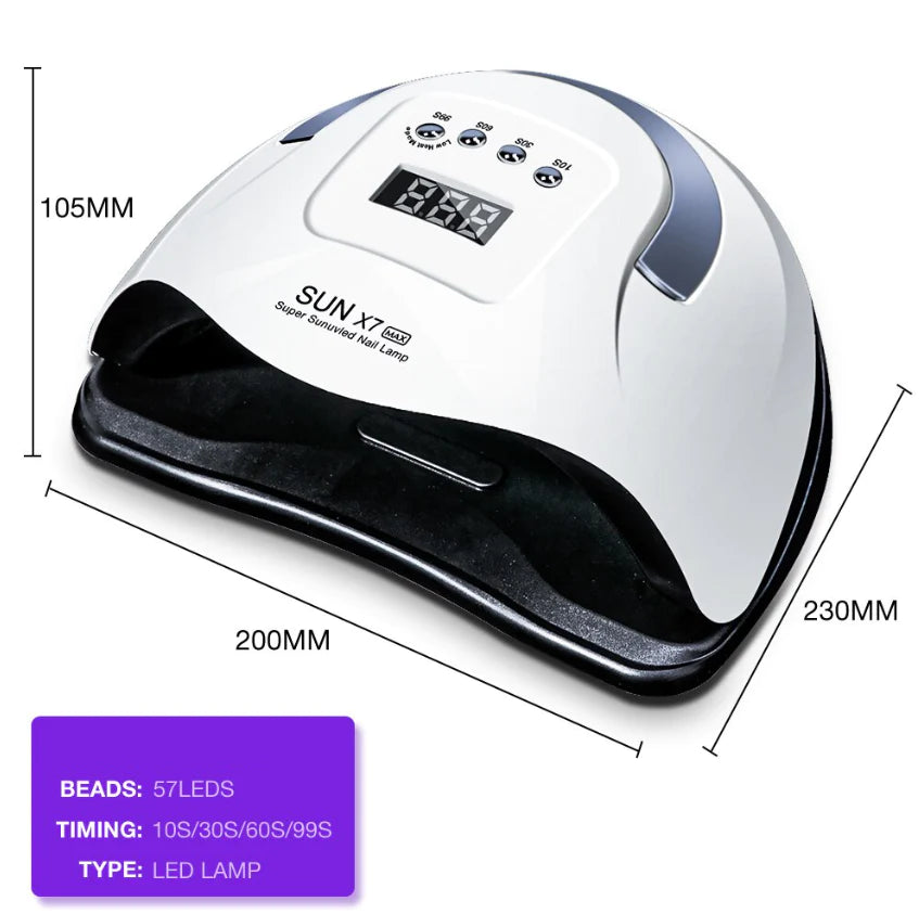 "Quick-Dry 220W LED Nail Lamp: Salon-Quality Gel Curing at Home!"